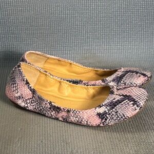 Lucky Brand Women’s Emmie Snake Print‎ Ballet Flats Size 10 Wide
